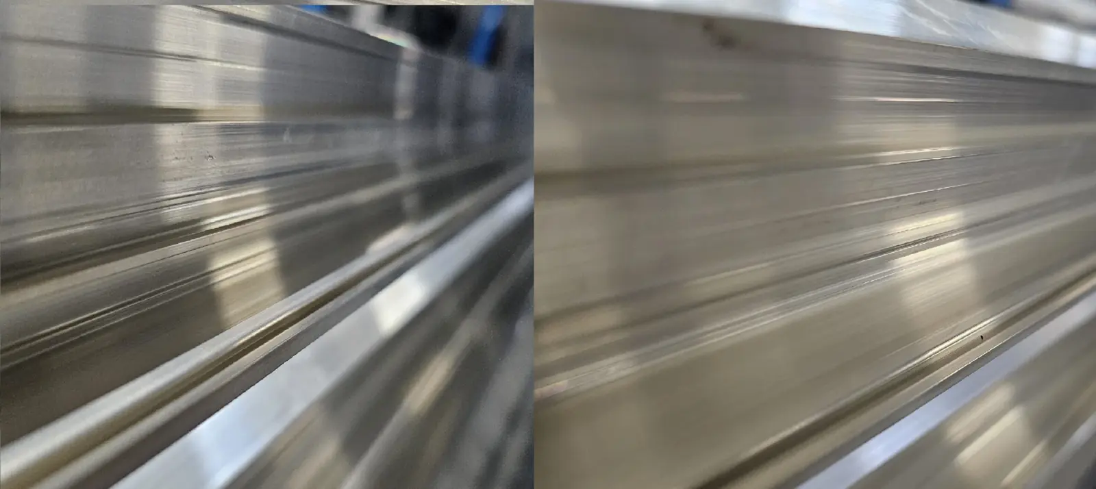Aluminium po trawieniu z niebiesko-złotym połyskiem, gotowe do malowania
